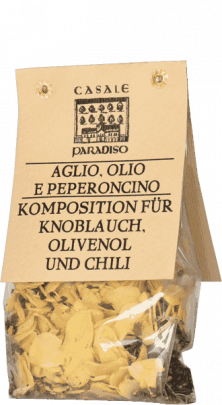 Knoblauch, Oliven und Chili Komposition Casale Paradiso 100g Knoblauch, Oliven und Chili Komposition Casale Paradiso 100g
