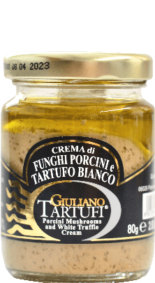 Creme mit Steinpilzen und Weißem Trüffel Giuliano Tartufi 80g Creme mit Steinpilzen und Weißem Trüffel Giuliano Tartufi 80g