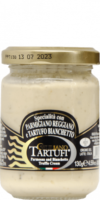Trüffel-Aufstrich mit Parmigiano Reggiano und Bianchetto-Trüffel Giuliano Tartufi 80g Trüffel-Aufstrich mit Parmigiano Reggiano und Bianchetto-Trüffel Giuliano Tartufi 80g