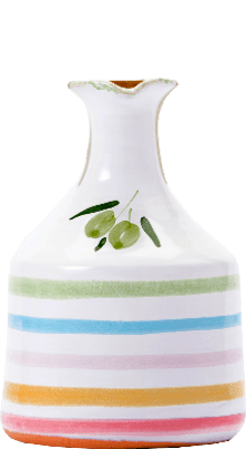 Lamantea Olio Extra Vergine di Oliva Fruttato Medio Tonkrug kantig bunt handbemalt 250ml