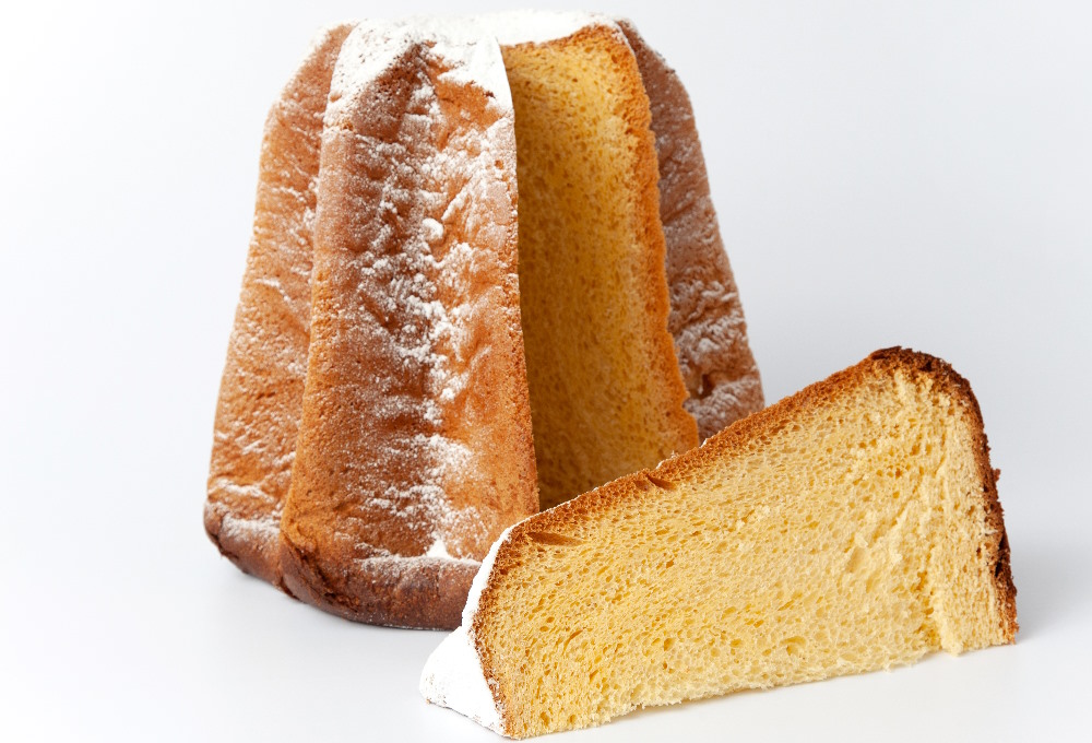 Pandoro Classico original Rezept Pandoro Classico Schnitte abgeschnitten