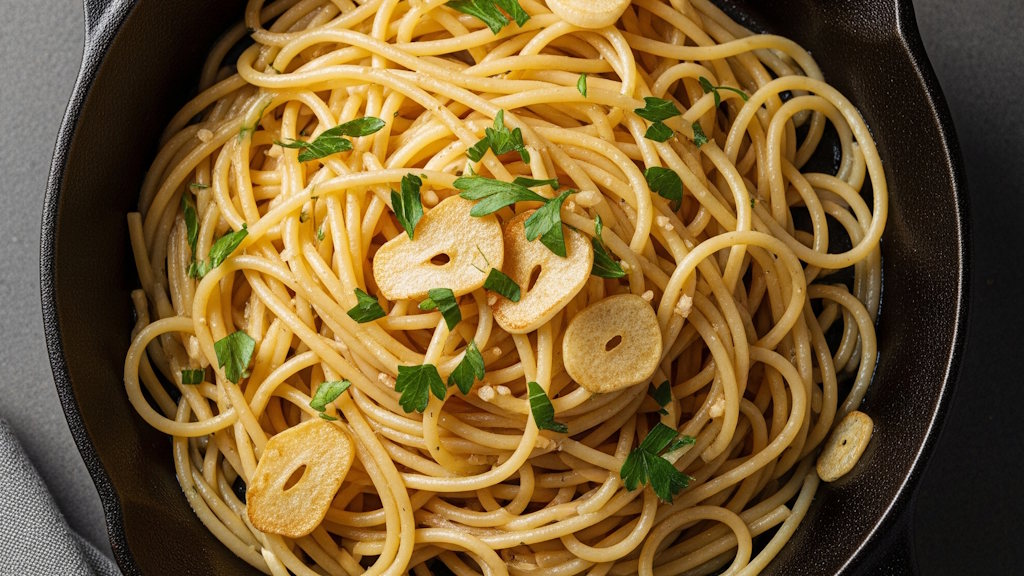 5 Spaghetti Rezepte einfach und schnell: Soo lecker! Spaghetti Aglio e Olio in der Pfanne mit Petersilie