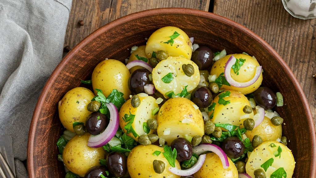 Kartoffelsalat mit Olivenöl italienischer Art