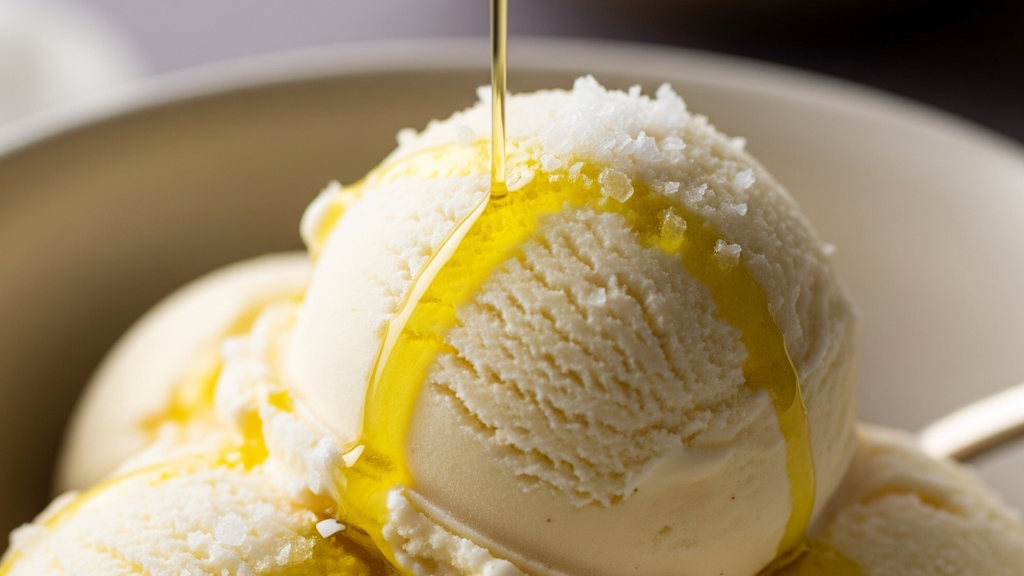 Vanilleeis mit Olivenöl und Salz (Originalrezept) Vanilleeis mit Olivenöl und Salz