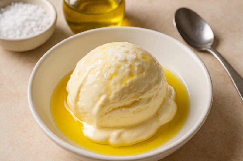 Vanilleeis mit Olivenöl und Salz - das Originalrezept