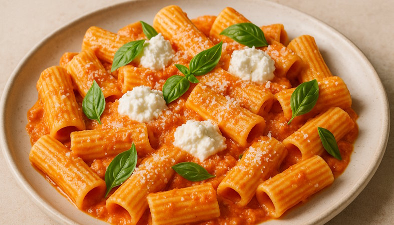 Pasta alla Ricotta – cremig, leicht und typisch italienisch cremige Pasta alla Ricotta mit Basilikum
