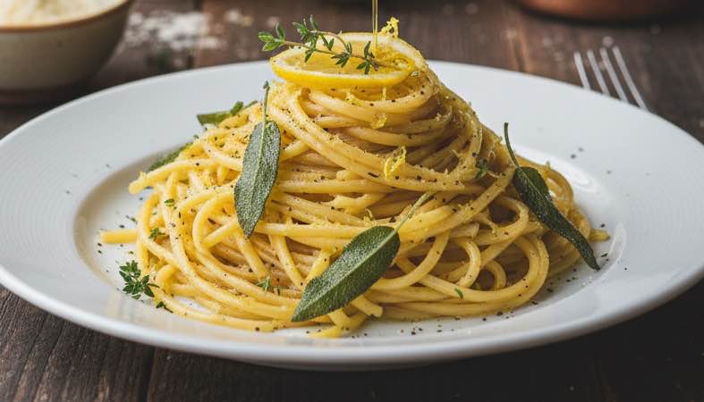 Pasta mit Salbei und Zitrone – aromatisch, frisch und typisch italienisch Pasta mit Salbei und Zitrone