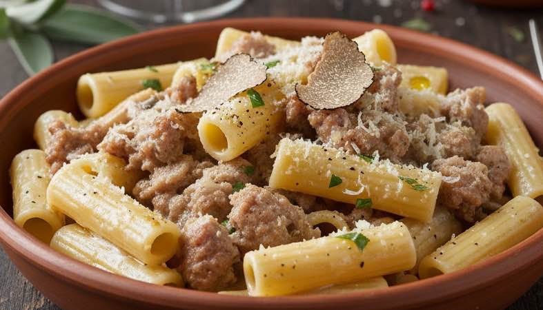 Pasta alla Norcina ein Gericht aus Umbrien