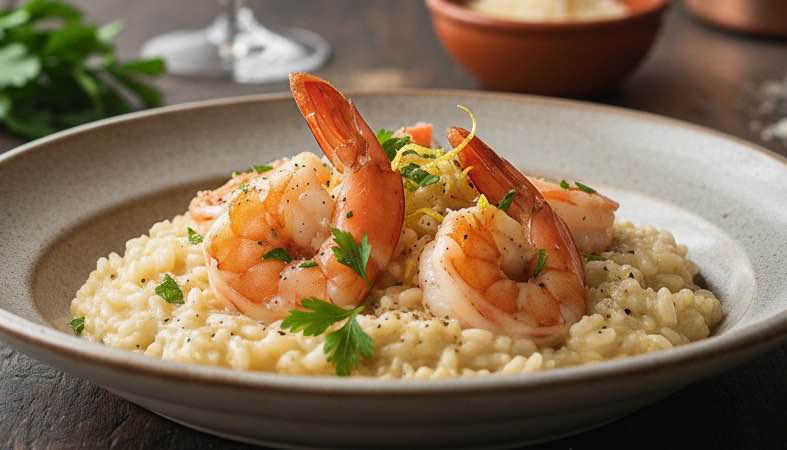 Risotto mit Garnelen – Cremiger Genuss aus Italien Risotto mit Garnelen ein einfaches Gericht