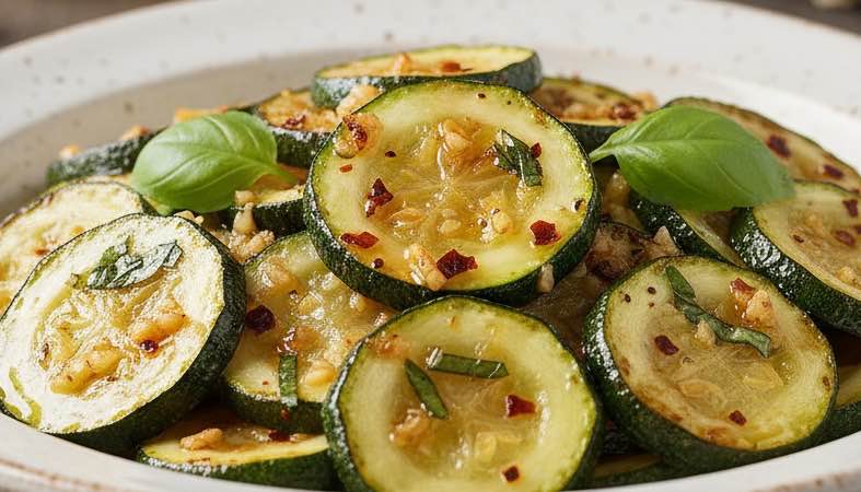 Zucchini mit Knoblauch und Olivenöl – Einfaches Rezept für mediterranen Genuss Zucchini mit Knoblauch und Olivenöl leckeres Gericht